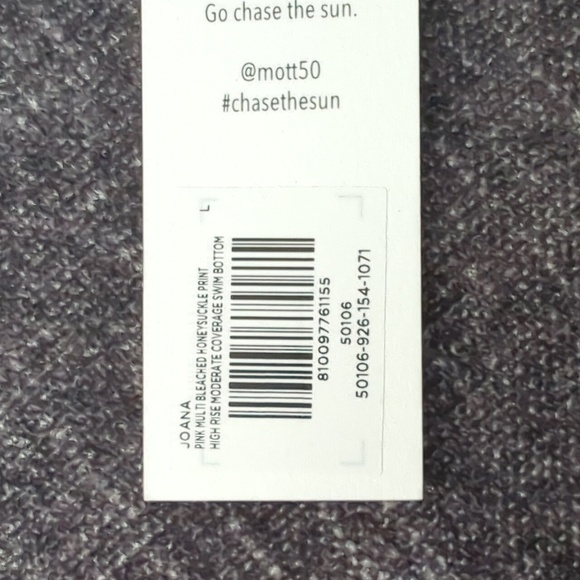 NWT Mott50 Joana high rise moderate coverage swim bottom in honeysuckle print - Picture 5 of 5